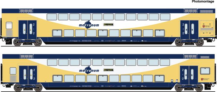 Actual product image Roco H0 Ro Set of 2 double-decker coaches, Metronom (Track H0)