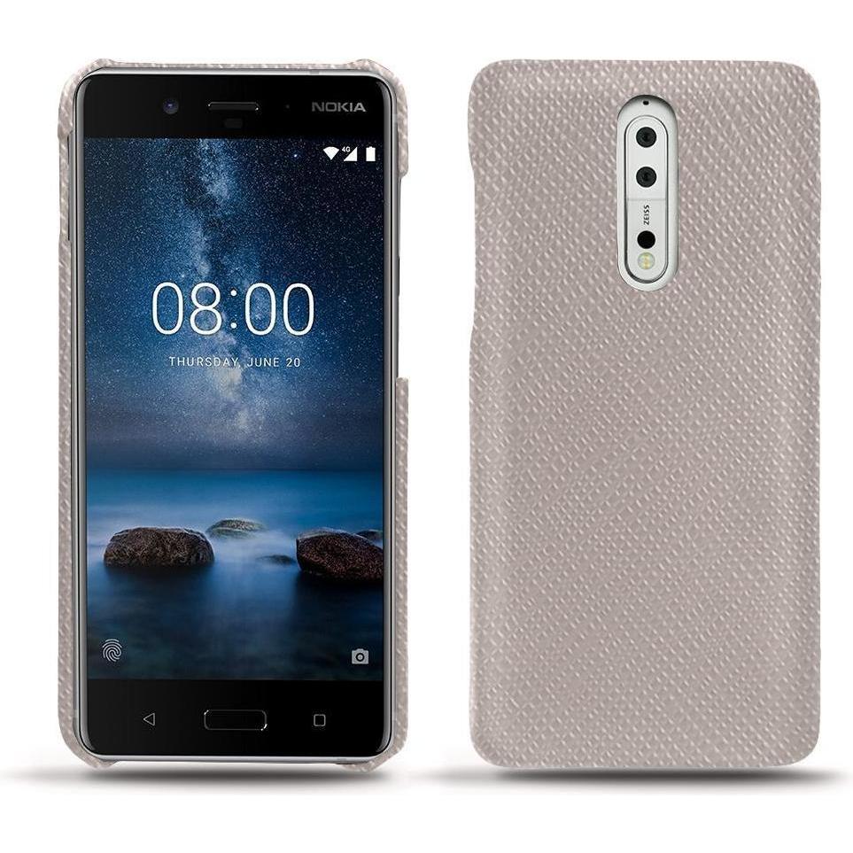 Noreve Lederschutzhülle (Nokia 8), Smartphone Hülle, Beige