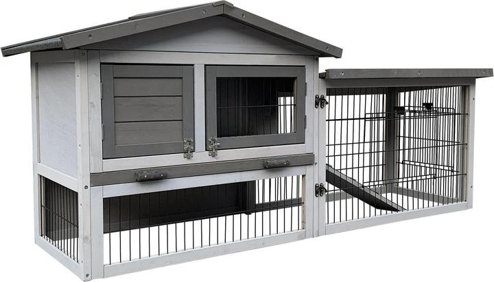 Produktbild Wiltec Hühnerstall 1440x525x685mm Freilauf Holz Hühnerhaus Kotwanne Freigehege