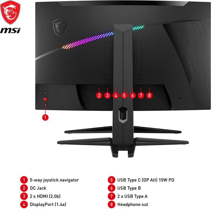Image du produit MSI MAG 275CQRXFDE (2560 x 1440 pixels, 27")