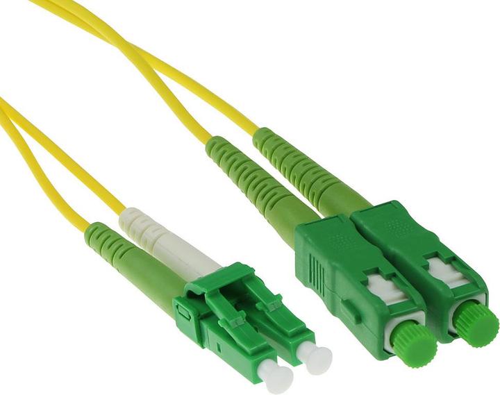 Produktbild ACT 1 meter LSZH Singlemode 9/125 OS2 fiber patch cable duplex with LC/APC8 and SC/APC8 connectors. (1 m)