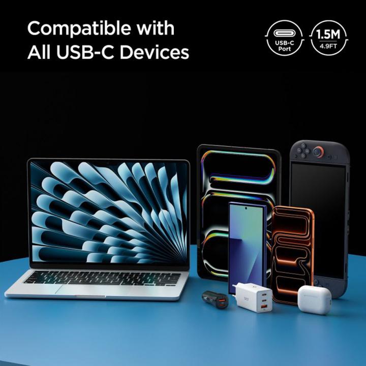 Produktbild Spigen Essential USB C to USB C 100W Cable white EB10010CC (1 m, USB 3.2 Gen 1, 100 W)