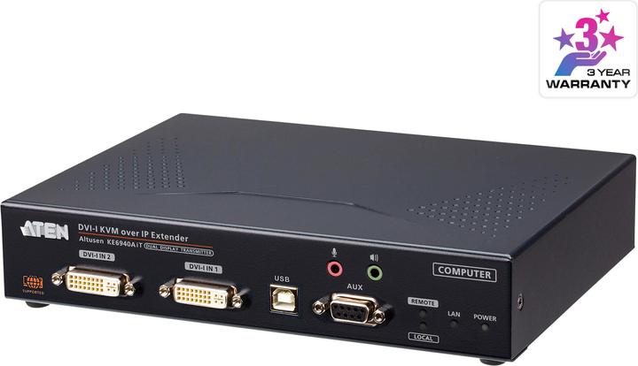 Produktbild Aten KE6940AIT DVI-I Dual Display KVM over IP Transmitter with Internet Access