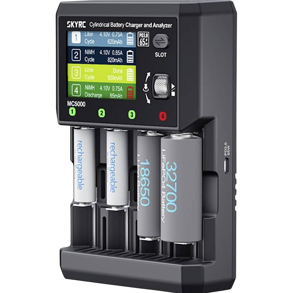 SkyRC MC5000 Ladegerät LiIon, Li-ion HV, LiFe, NiMH, NiCd, eneloop, NiZn, RAM, L (AA / LR6 / LR06 / Mignon / R6 / R14505, AAA / LR03 / Micro / R03 / A