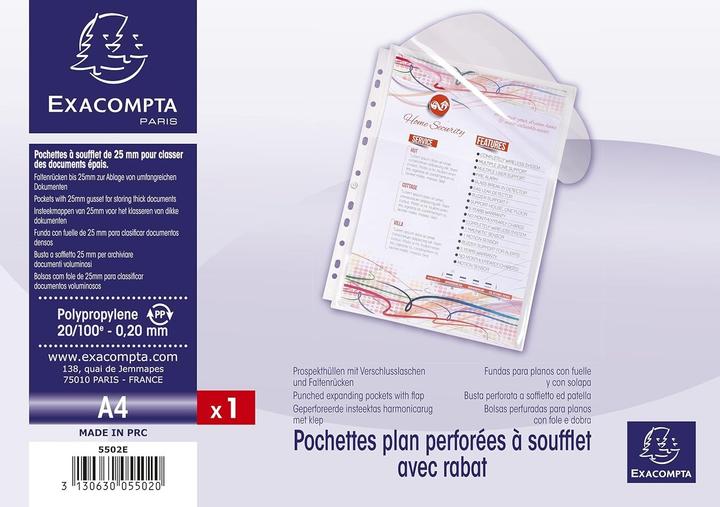 Image du produit Exacompta Tasche Perforate Espandibili (A4, 50x)