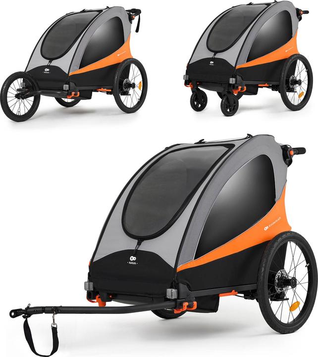 KinderKraft Baby Stroller/ Trailer NAVA SUNNY ORANGE