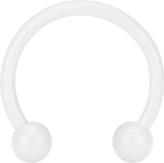 Actual product image Star Piercing Micro Circular Barbell Pure White with ball (Surgical steel 316L, without brass)