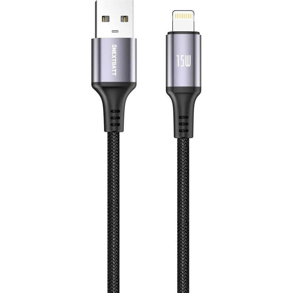 Nextbatt USB-A to Lightning Cable 15W, 1m - Black, Cavo USB