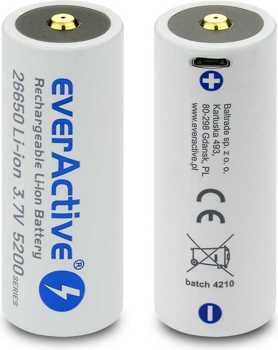 Image du produit Everactive 26650, 5200 mAh (Li-Ion) - Batterie rechargeable (1 pcs, 26650, 5200 mAh)