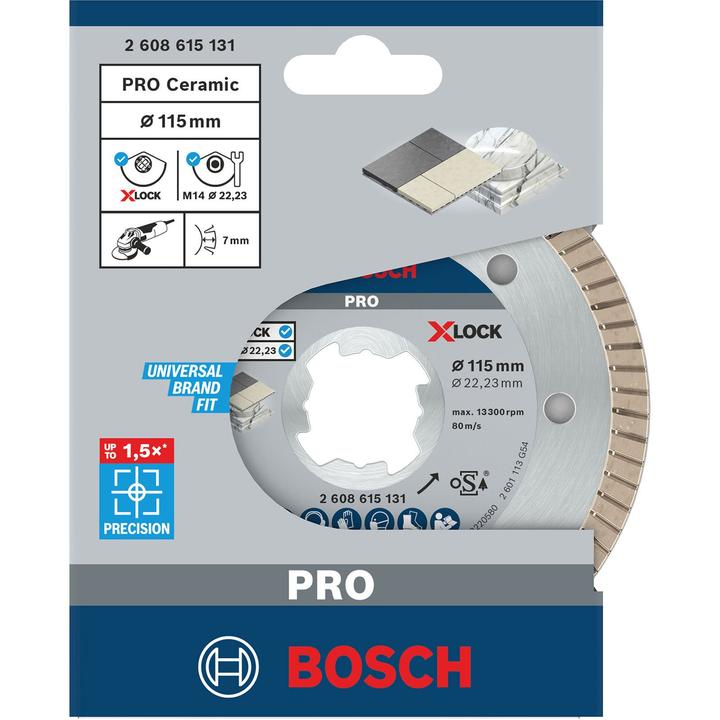 Produktbild Bosch Professional Zubehör PRO Ceramic X-Lock Diamanttrennscheibe, 115 x 22,23 mm, 22,23 mm