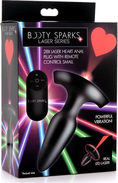 Actual product image XR Brands Laser Heart Small Anal Plug w/ Remote Control