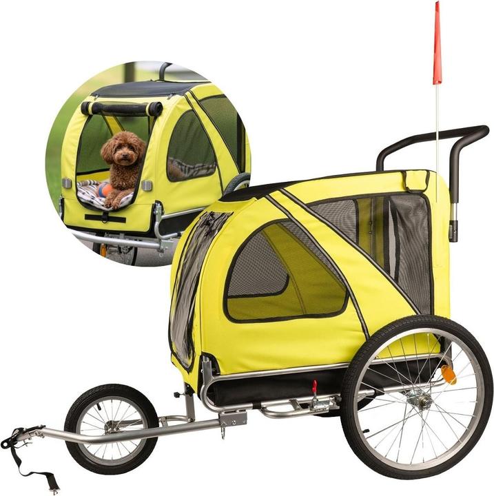 Hermex Tieranhänger fürs Velo Hunde-Fahrradanhänger Hundejogger Veloanhänger