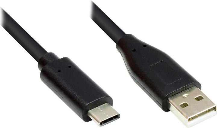 Actual product image Good Connections Connecting cable USB 2.0, USB-C™ male to USB 2.0 A male, CU, black, 1m, ® (1 m, USB 2.0)