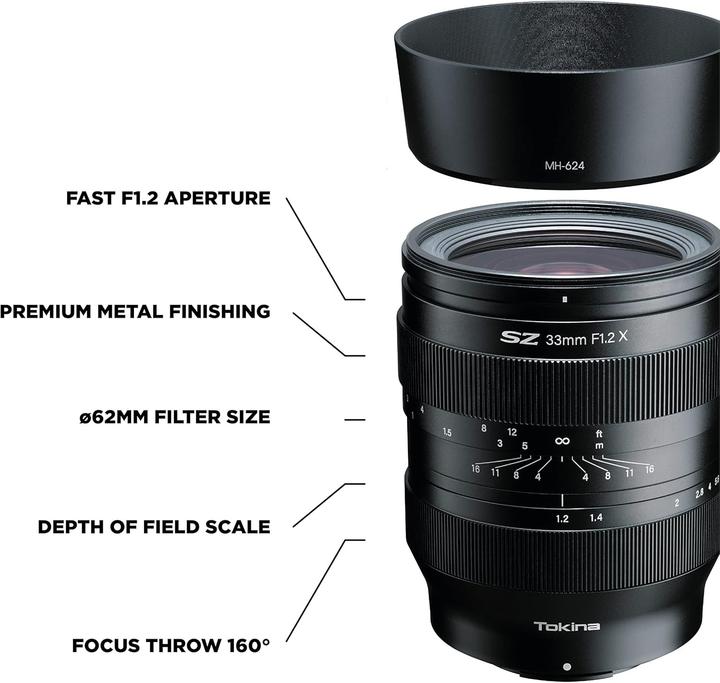 Actual product image Tokina SZ 33mm f/1.2 MF Fujifilm X-Mount (Fujifilm X, APS-C / DX)