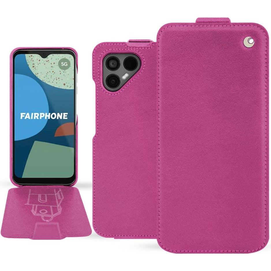 Noreve Lederschutzhülle vertikal (Fairphone 4), Smartphone Hülle, Rosa