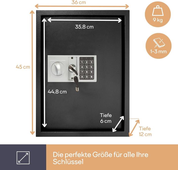 Produktbild Velleman SCHLÜSSELTRESOR - 45 x 36 x 12 cm - 71 Schlüssel