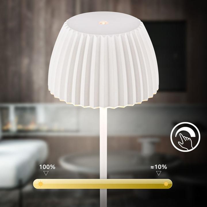 Image du produit Briloner Brilo unplugged RIFFLE AkkuTischleuchte mit Lichtkante - Weiss (200 lm)