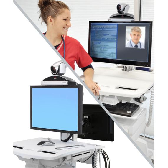 Thumbnail - Ergotron SV Telepresence Kit - Montagekomponente (CPU-Halter, Befestigungsteile, grosse Sc, TV Zubehör, Weiss