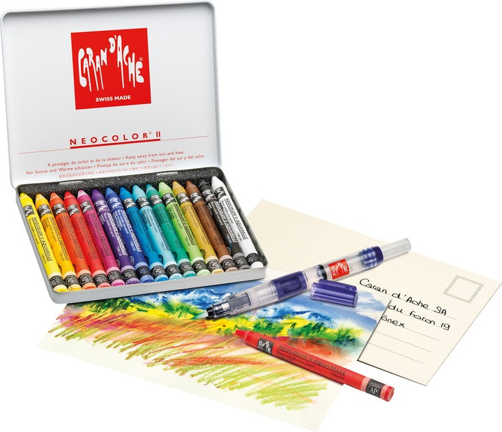 Image du produit Caran d'Ache Neocolor II Aquarelle Metallschachtel (Multicolore, 15 x)