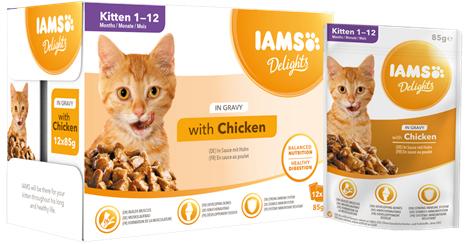 Actual product image Iams Delights kitten with chicken 12x85g (Junior, 12 pcs., 1020 g)