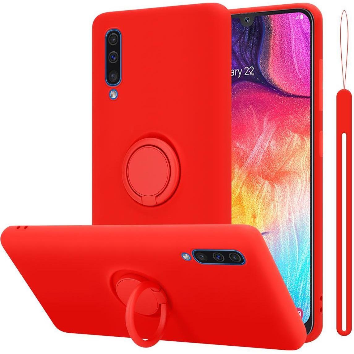 Cadorabo TPU Liquid Ring Silicone Case Hülle (Samsung Galaxy A50s, Samsung Galaxy A30s), Smartphone Hülle, Rot