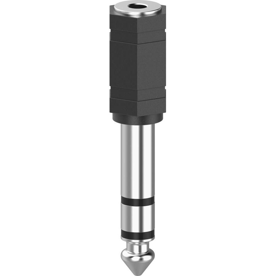 Hama Audio-Adapter, 3,5-mm-Klinken-Kupplung - 6,3-mm-Klinken-Stecker, Stereo, Audio Adapter, Schwarz