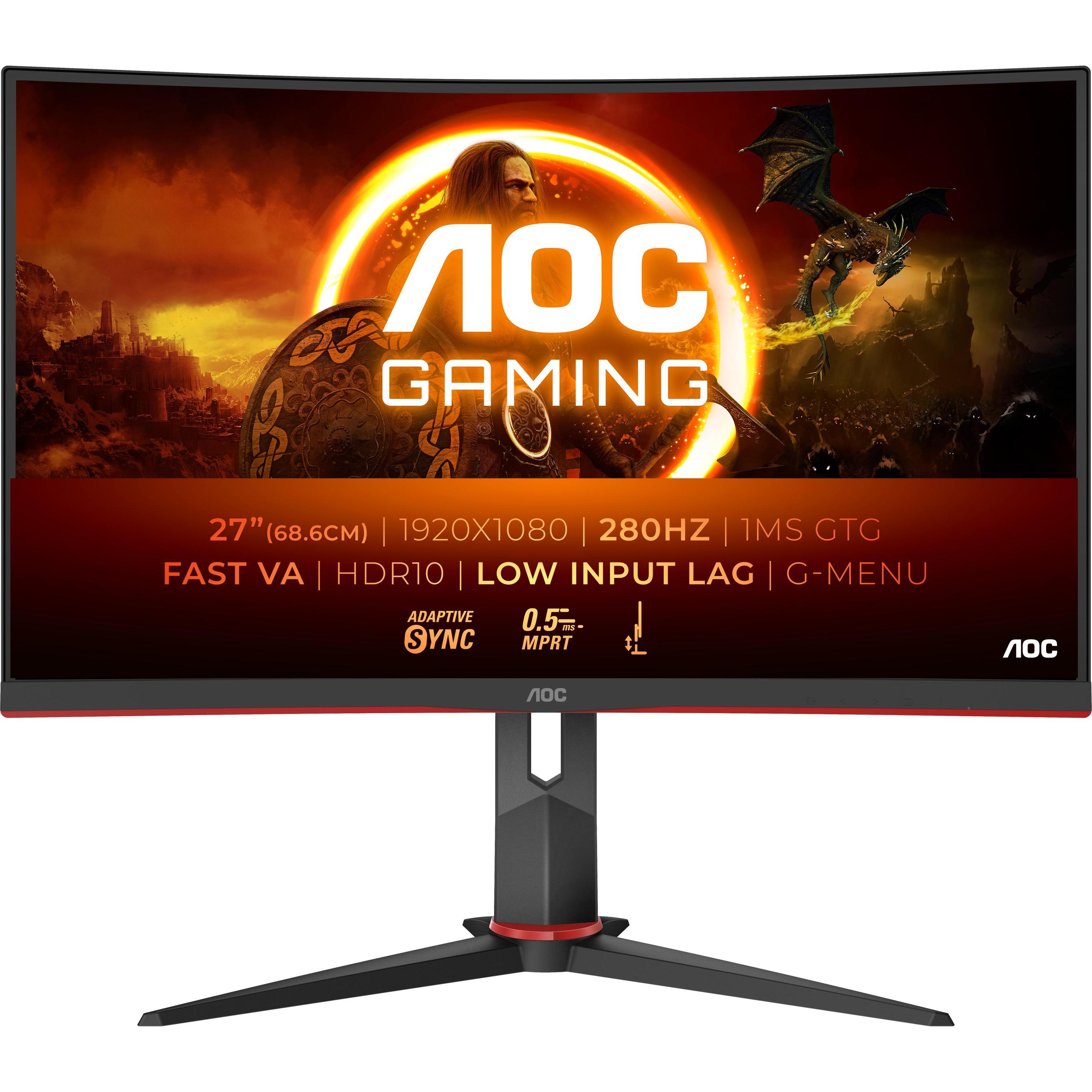 AOC C27G2Z3 (1920 x 1080 Pixel, 27"), Monitor, Schwarz, Rot
