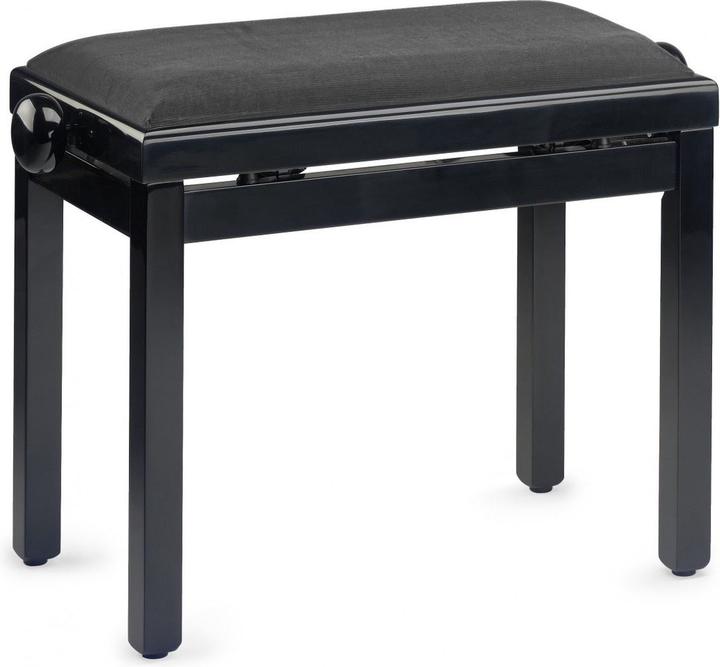 Stagg PB39 BKP VBK - Piano bench, zwart hoogglans, zwart fluwelen zitting - zwart