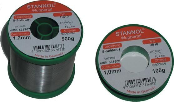 Produktbild Stannol STA HS10 TC 0.5 - Lötzinn bleifrei mit Kupferanteil O 0.5 mm 250