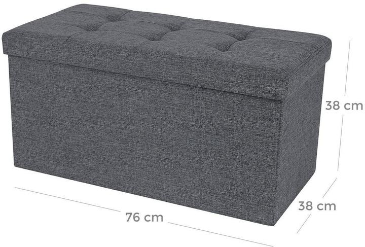 Produktbild Songmics Sitztruhe LSF47K dunkelgrau Stoff 76,0 cm (76 cm)