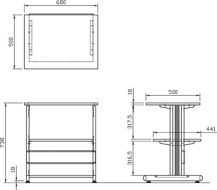 Image du produit Roline Table d'impression (68 x 50 x 74 cm)