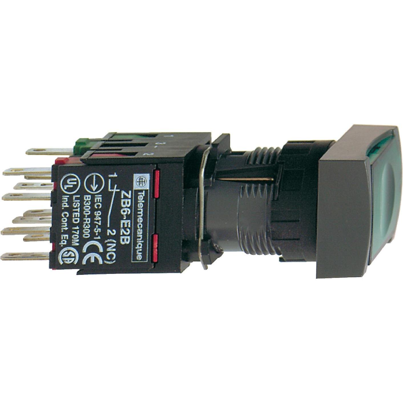 Schneider Electric Leuchtdrucktaster XB6DF3B1B, Taster + Schalter, Grün