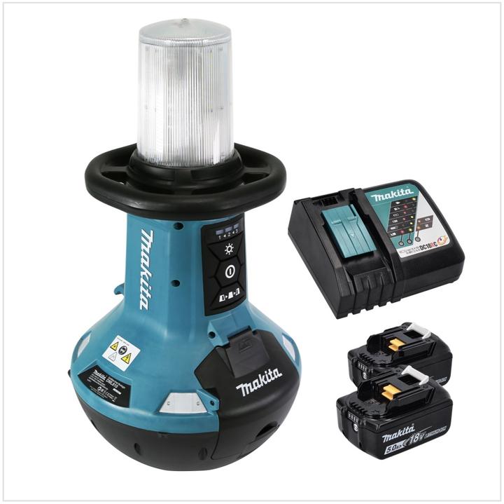 Produktbild Makita DML 810 RT Akku LED Flächenlicht 18 / 36 V ( 2 x 18 V ) 5500 lm IP54 + 2x Akku 5,0 Ah + Ladeg (5500 lm)