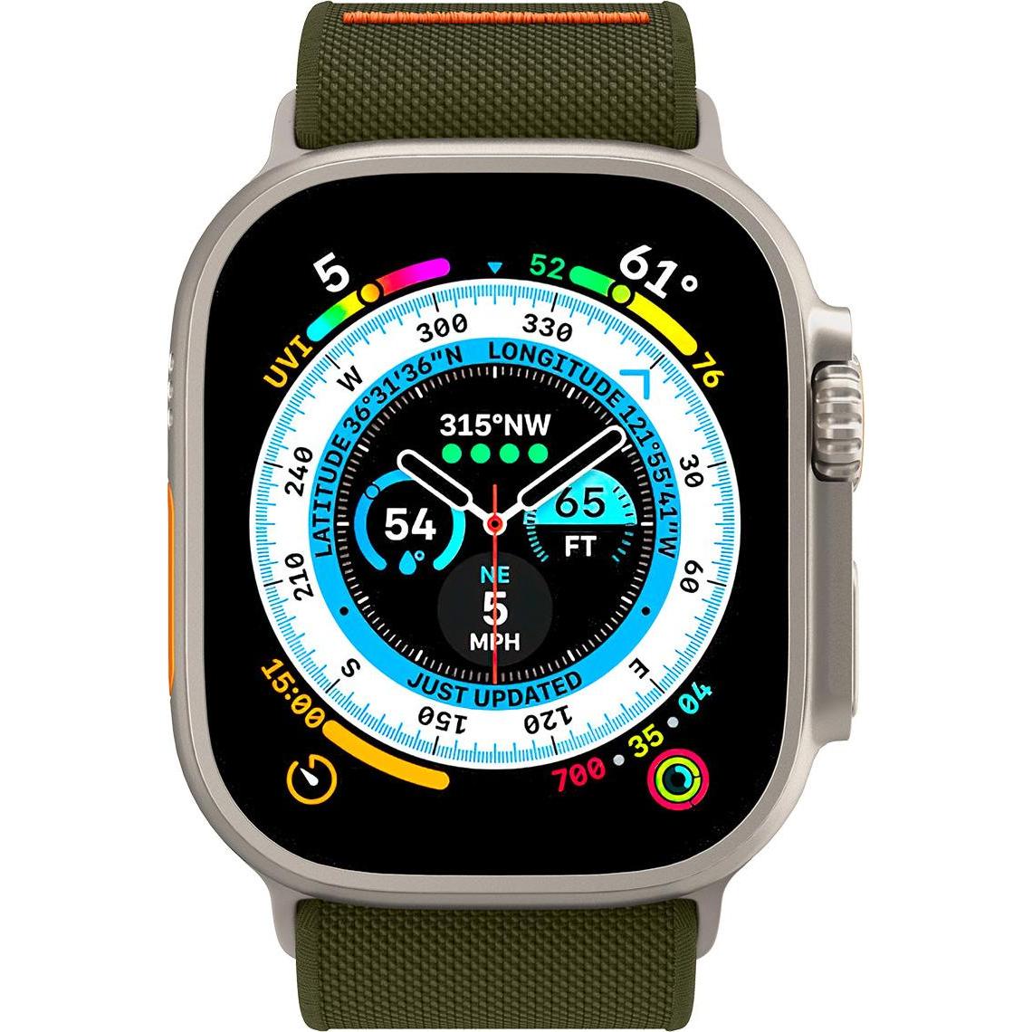 Spigen Fit Lite Band für Apple Watch Series 42, 44, 45, 49 mm - khaki (42 mm, 44 mm, 45 mm, 49 mm, Nylon, Fabric, Stainl...