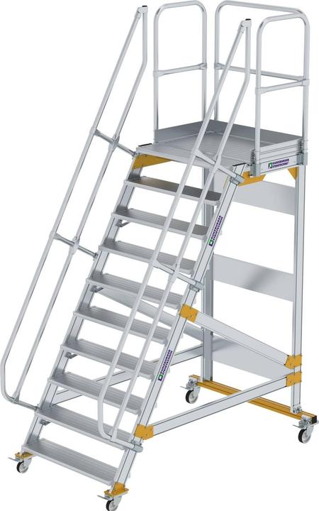 Produktbild Munk Plattformtreppe fahrbar 60° Stufenbreite 1000 mm 10 Stufen (Plattformleiter, 100 cm)