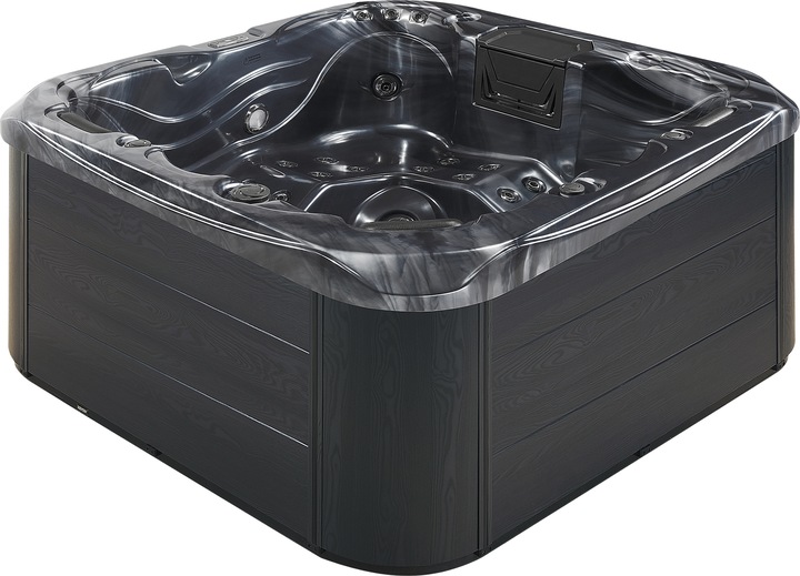 Produktbild Beliani Whirlpool Outdoor grau mit LED quadratisch 200 x 200 cm LASTARRIA (5 Pers.)