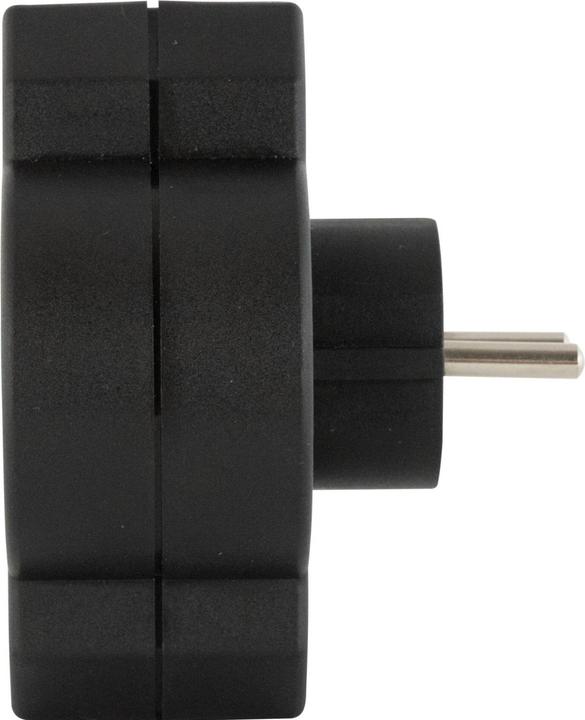 Image du produit REV Steckdosenadapter 3-fach mit Überspannungsschutz, schwarz (CEE 7/16, CEE 7/3, 3 x)