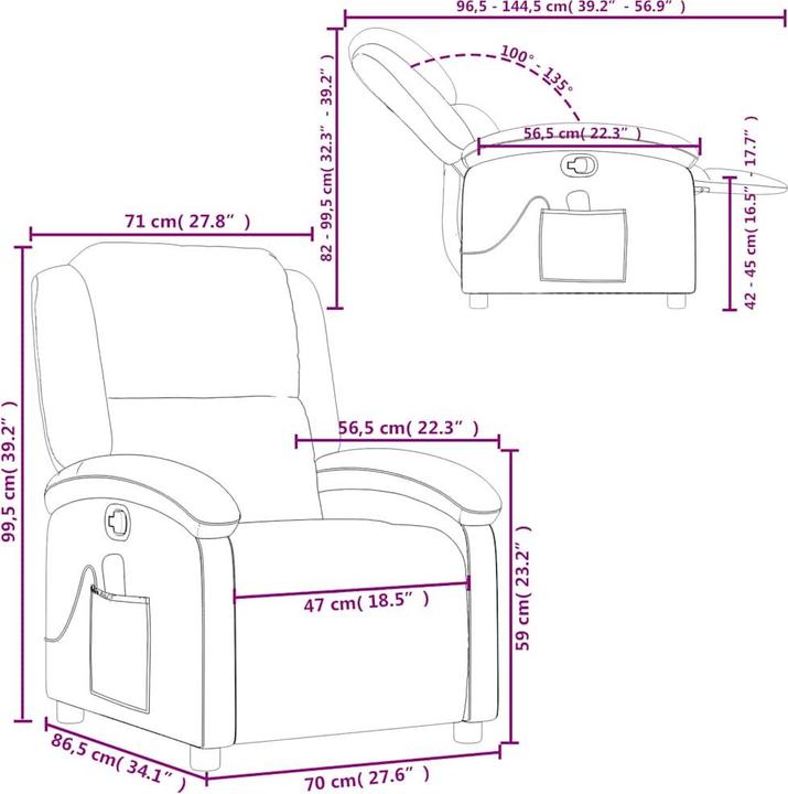 Actual product image VidaXL Massage-Relaxsessel