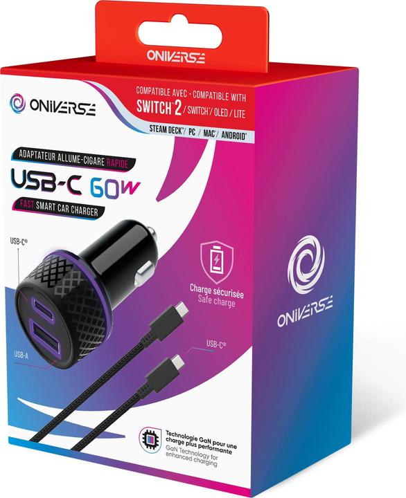 Produktbild Oniverse Ladegerät Autoadapter (60W) - Gaming-Zubehör