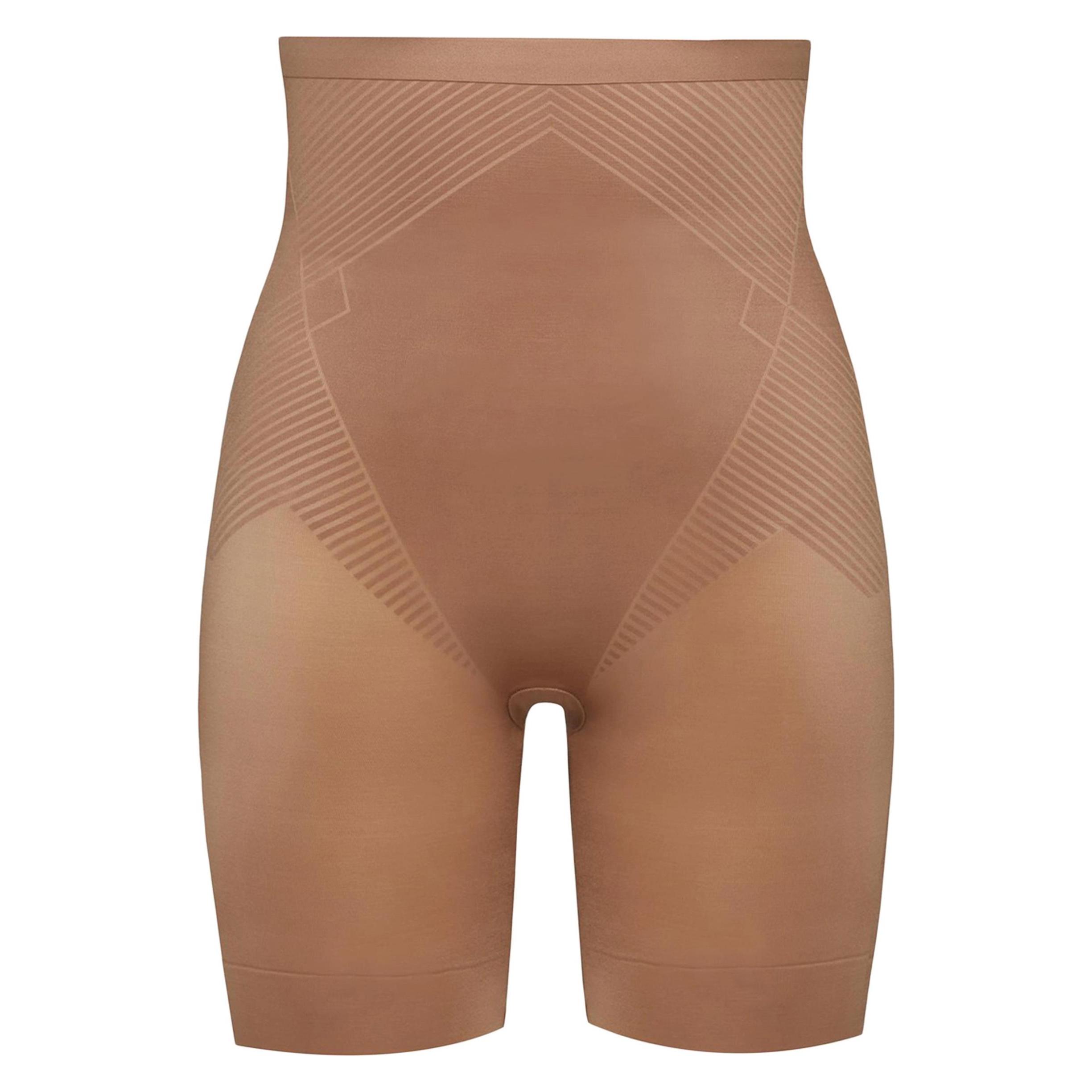 Spanx, Vrouwen, Shapewear, Shapewear Broek "Thinstincts 2.0 High- Waisted Mid- Thigh", Beige, (M, 38 D)