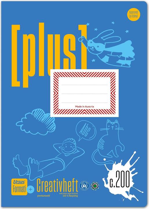 Image du produit Ursus Cahier d'apprentissage Plus C.200, A4, Ligné, Jaune (A4, À rayures, Couverture souple)