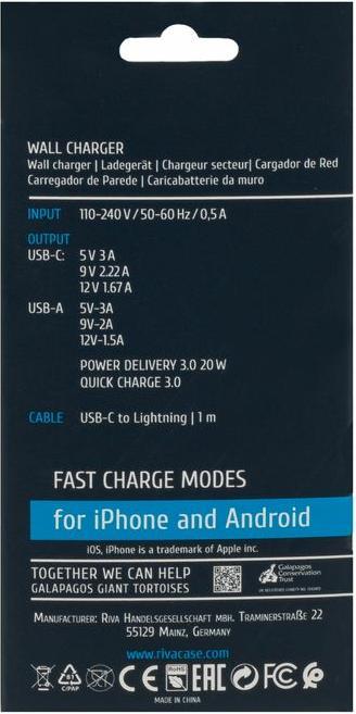 Produktbild Rivacase MOBILE CHARGER WALL/WHITE PS4102 WD5 (20 W, 2 Ports)