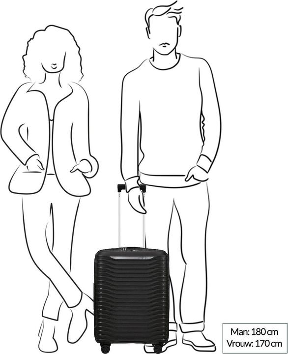 Actual product image Samsonite Travel case - Upscape Spinner 4 wiel 55/20 Uitbreidbaar Black (39 l)