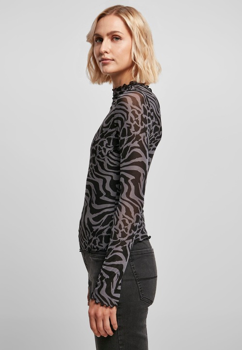 Actual product image Urban Classics Ladies AOP Mesh Turtleneck Longsleeve (5XL)