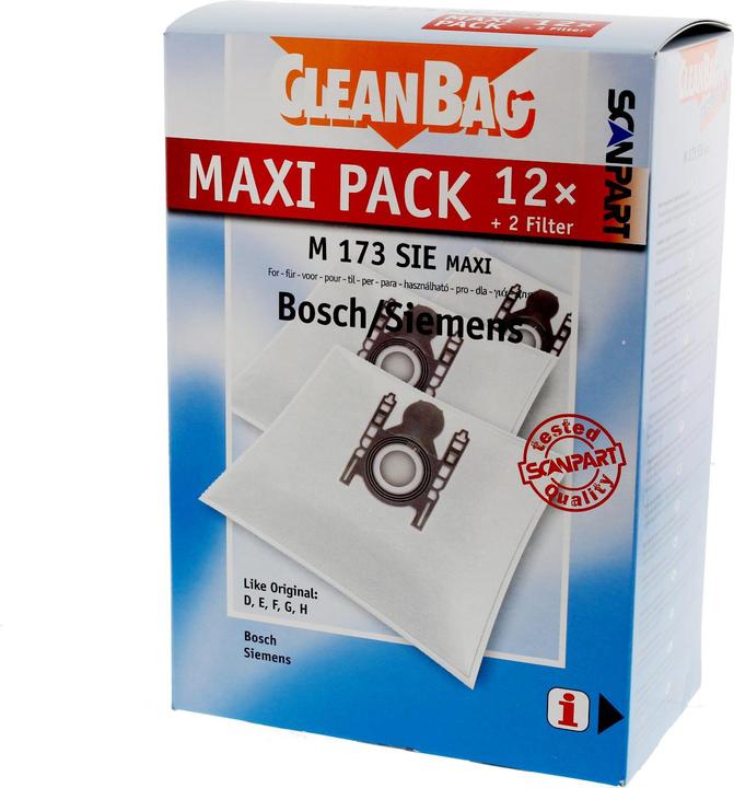 Scanpart Maxipack kompatibel mit Bosch/Siemens Typ D,E,F,G,H 2687438173 Staubsau (12x)