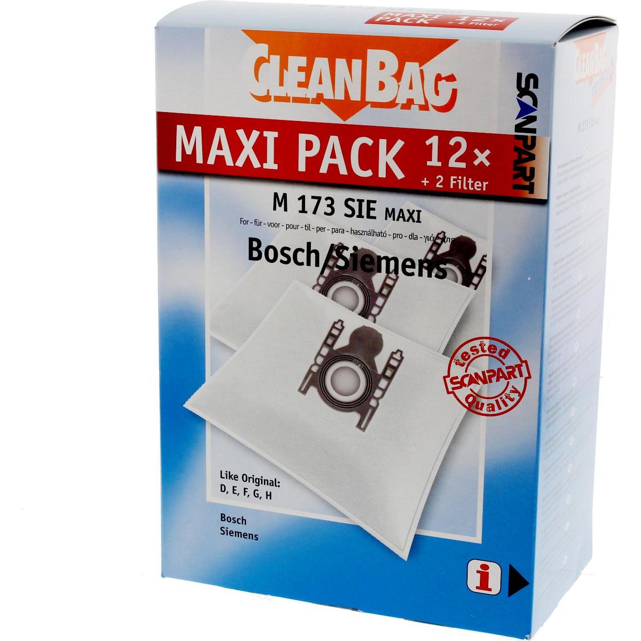 Scanpart Maxipack kompatibel mit Bosch/Siemens Typ D,E,F,G,H 2687438173 Staubsau, Staubsauger Zubehör, Weiss