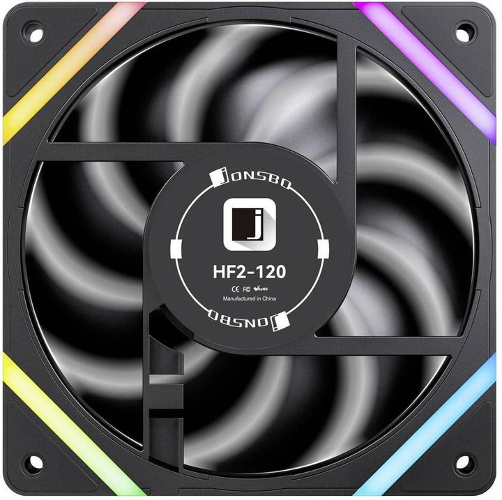 Immagine prodotto Jonsbo HF2-120 Lüfter, Reverse Blade, PWM, ARGB - 120mm, schwarz (120 mm, 1x)