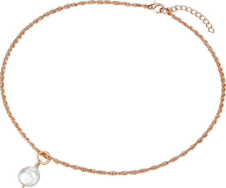 Actual product image Lulu & Jane Ladies metal alloy freshwater cultured pearl rose gold 50.0 cm base chain + 5.0 cm extension - 2926 (Metal alloy 100%, 50 - 55 cm)