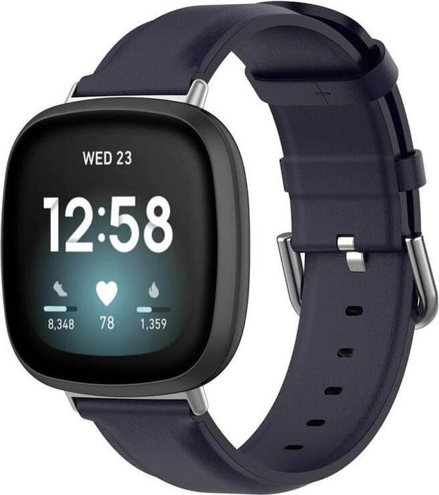 Immagine prodotto Cover-Discount Fitbit Versa / Sense - Bracciale in pelle blu scuro (Ecopelle, Versa 3, Senso)