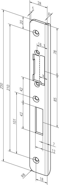 Actual product image effeff Angled strike plates for Profix 2 electric strikes